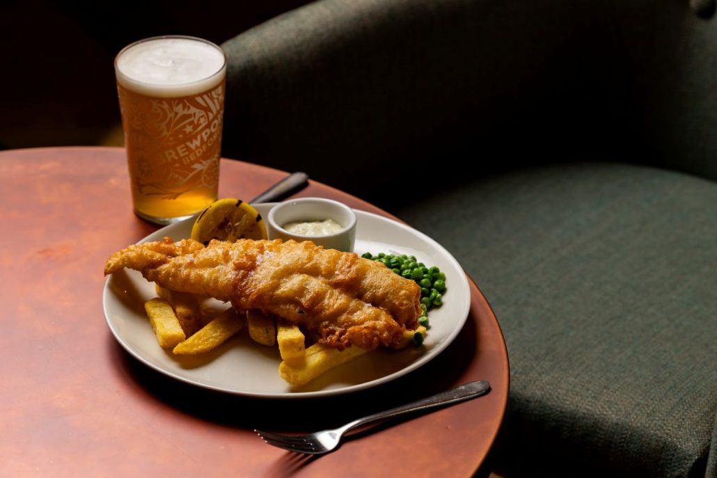 Light lunch fish and chips